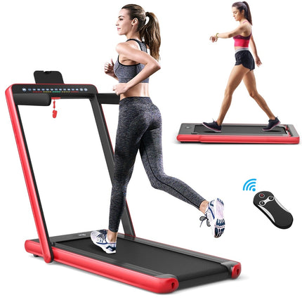 2-in-1-Klapplaufband mit Dual-LED-Anzeige, Rot