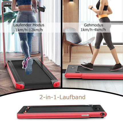 2-in-1-Klapplaufband mit Dual-LED-Anzeige, Rot