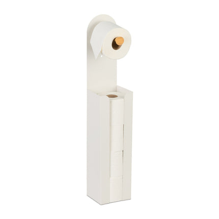 2-in-1 WC-Rollenhalter freistehend, Bambus & Metall
