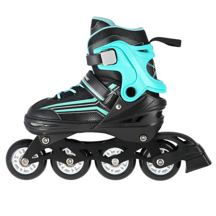 2-in-1 Inlineskates & Schlittschuhe, Schwarz/Blau, Größe L (39-43)