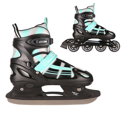 2-in-1 Inlineskates & Schlittschuhe Mint, Größe L (39-42)