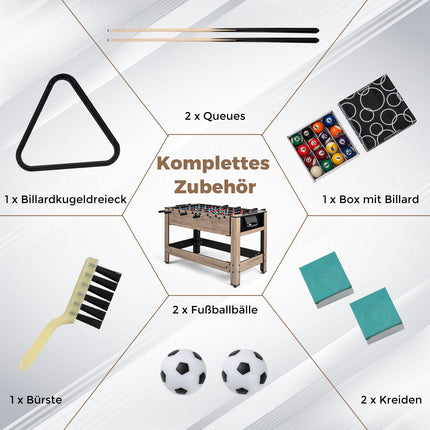 2-in-1-Drehspieltisch – Kicker- & Billard-Set