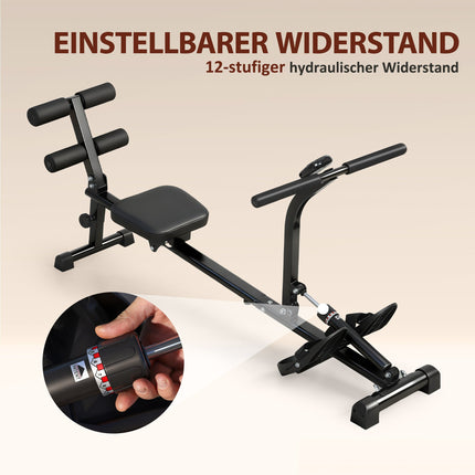 2-in-1-Rudergerät, verstellbar, LCD-Display, Stahlrahmen