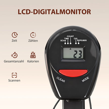 2-in-1-Rudergerät, verstellbar, LCD-Display, Stahlrahmen