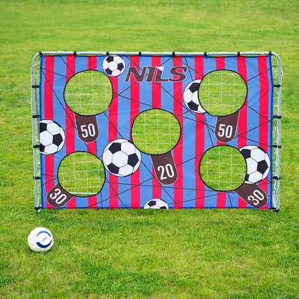 2-in-1-Fußballtor mit Netz und Torwand