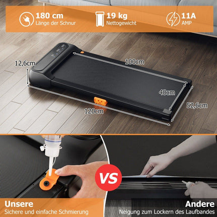 Tapis roulant 2 en 1 sous le bureau avec télécommande semblable à une horloge et écran LED