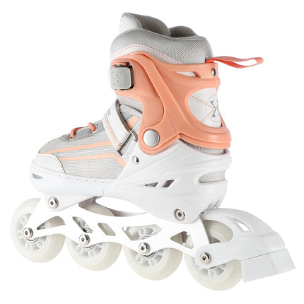 Patins à roues alignées et à glace 2 en 1 blancs/roses, taille L (39-43)