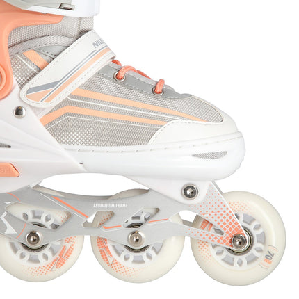 Patins à roues alignées et à glace 2 en 1 blancs/roses, taille L (39-43)