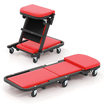 Siège d'atelier 2 en 1, capacité 160 kg, rouge