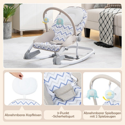 Balançoire portable pliable 2 en 1 pour bébé avec dossier réglable sur 3 niveaux gris