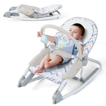 Balançoire portable pliable 2 en 1 pour bébé avec dossier réglable sur 3 niveaux gris