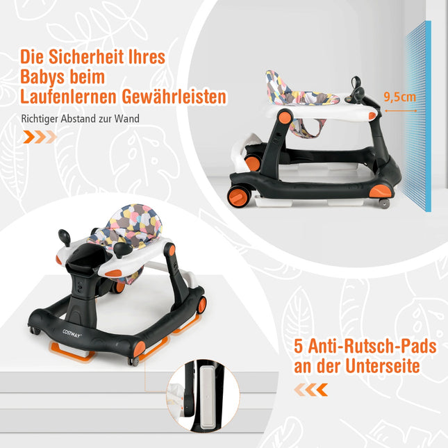Trotteur pliable 2 en 1 noir