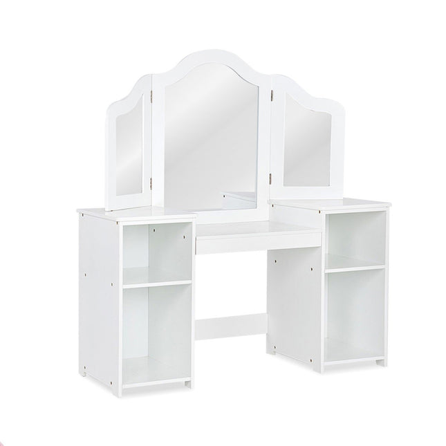 Coiffeuse bureau enfant 2 en 1 avec miroir 107 × 40 × 117 cm blanc