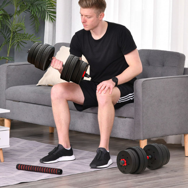Verstellbares Hantel- & Langhantel-Set, 30 kg, für das Home-Gym