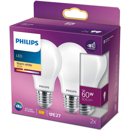 2er-Pack LED E27 Normal 60W Frost 806lm