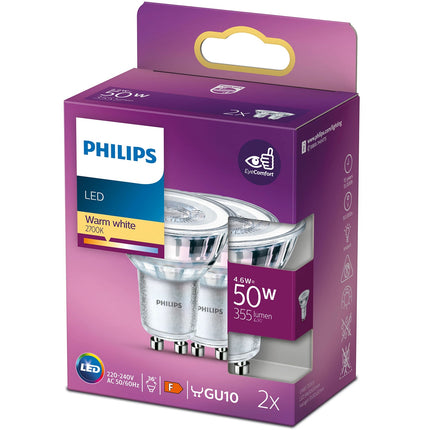 2er-Pack LED GU10 Spot 50W 355lm
