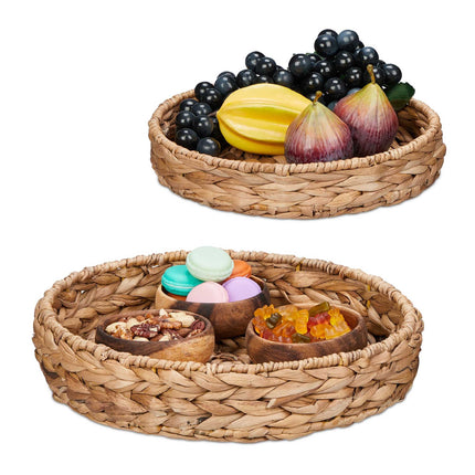 Ensemble de plateaux en 2 parties en jacinthe d'eau