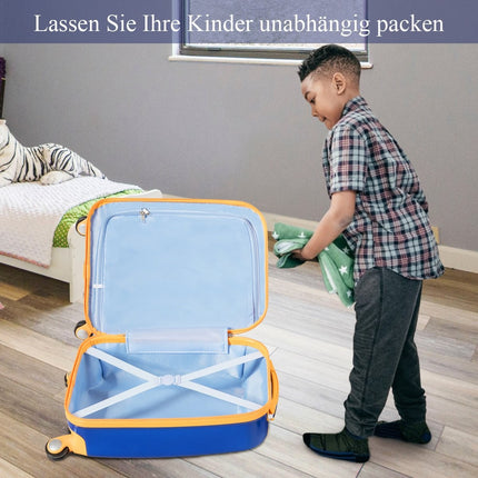 2 tlg. Kinderkoffer + Rucksack aus Kunststoff Kindertrolley Kindergepäck Astronauten