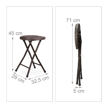 Lot de 2 tabourets pliants en rotin