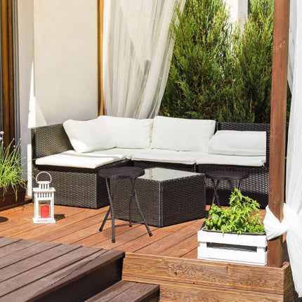 Lot de 2 tabourets pliants en rotin