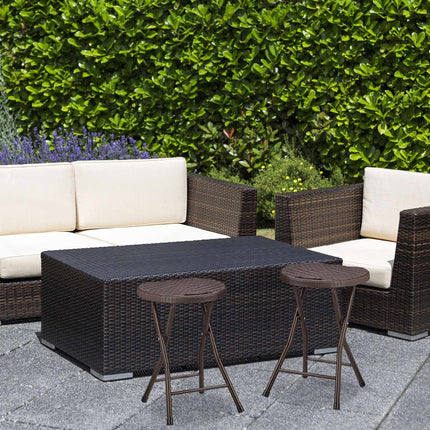 Lot de 2 tabourets pliants en rotin