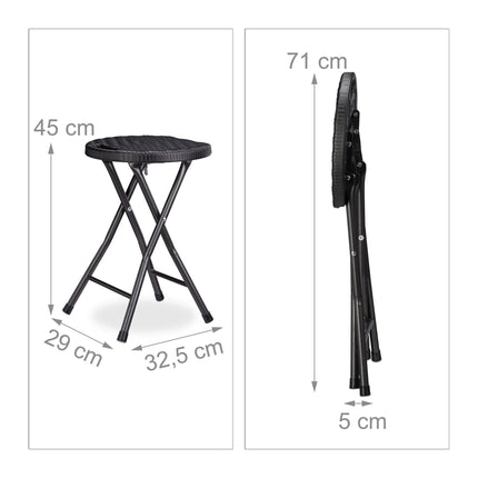 Lot de 2 tabourets pliants en rotin