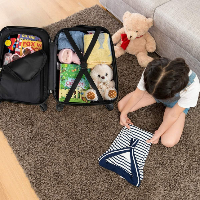 Valise pour enfants 2 pièces + sac à dos, chariot pour enfants en plastique, ensemble de valises pour enfants, dinosaures de l'espace