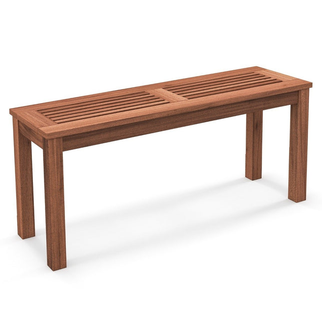 2-Sitzer Gartenbank ohne Lehne, wetterfeste Sitzbank, Holzbank, 100 x 30,5 x 47 cm