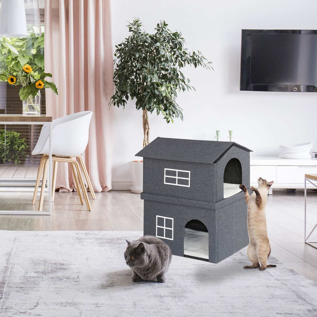 2-stöckiges Katzenhaus für drinnen