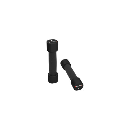 2 haltères en polyuréthane de 1 kg, revêtement TPU