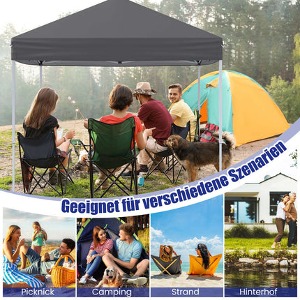 2x2m Wasserdichter Pop-Up Pavillon mit UV-Schutz 50+