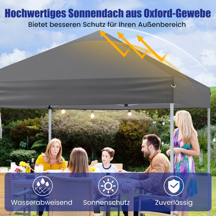 2x2m Wasserdichter Pop-Up Pavillon mit UV-Schutz 50+