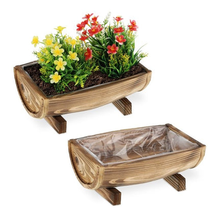 2x jardinières demi-tonneau