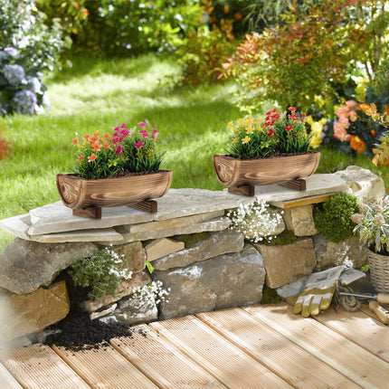 2x jardinières demi-tonneau
