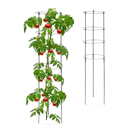 2x Tuteurs pour plantes avec anneaux, 120 cm