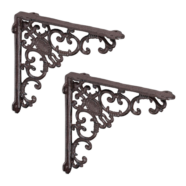 2x supports d'étagère forgés en fonte