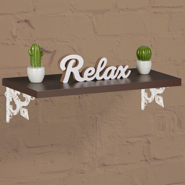 2 supports d'étagère en fonte avec motif de lys français
