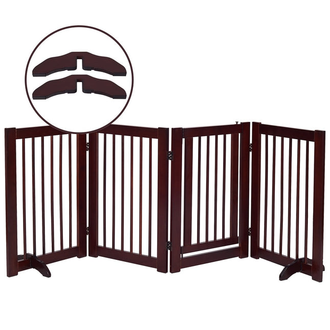 2 x pieds de support en pin pour barrière pour chien, grille de 2 cm, pieds pour barrière de protection marron