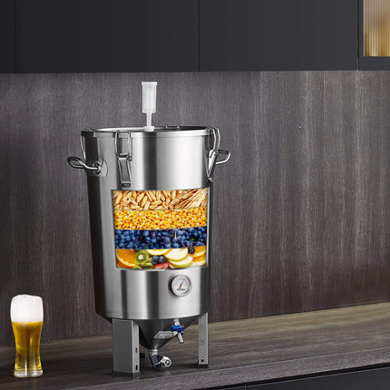 30L 304 Stainless Steel Beer Fermenter With Valve, Thermometer