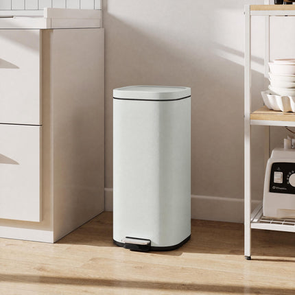 30-Liter-Küchenmülleimer aus Metall, Deckel mit Soft-Close-Funktion, Grün