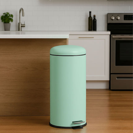 Poubelle de cuisine à pédale en métal et plastique de 30 L