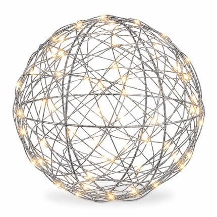 Boule décorative LED argentée de 30 cm – Boule lumineuse d'intérieur