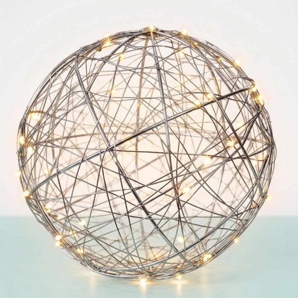 Boule décorative LED argentée de 30 cm – Boule lumineuse d'intérieur