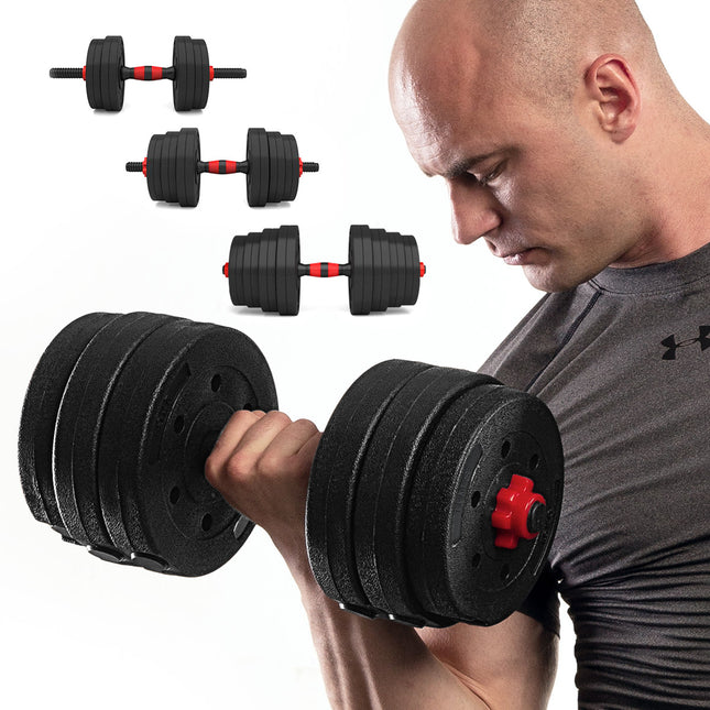 30 kg verstellbares Langhantel- und Kurzhantel-Set