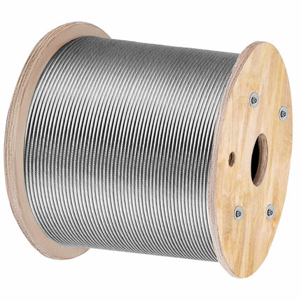 316 Stainless Steel Wire Rope Cable, 1/8 In x 1000 Ft, 1x19