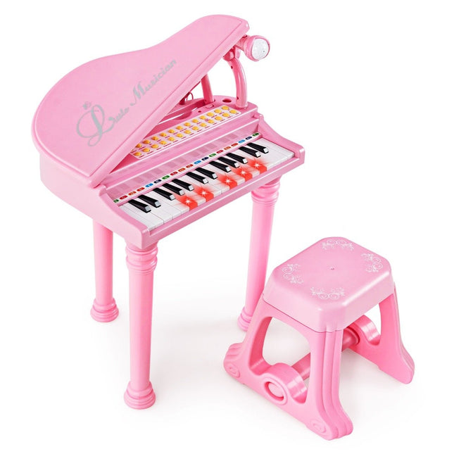 Clavier pour enfants 31 touches avec tabouret, rose, 35 x 30 x 55 cm