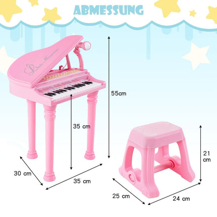 31-Tasten-Kinderkeyboard mit Hocker, Rosa, 35x30x55 cm