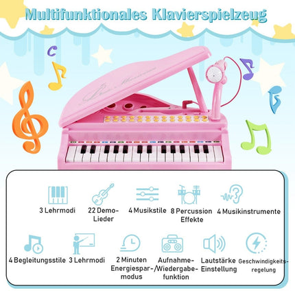 31-Tasten-Kinderkeyboard mit Hocker, Rosa, 35x30x55 cm