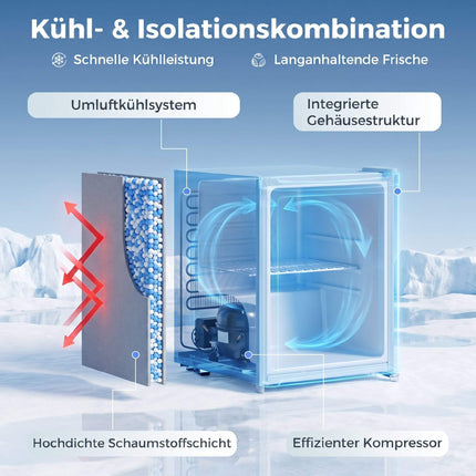 Congélateur compact blanc de 35 L, thermostat réglable