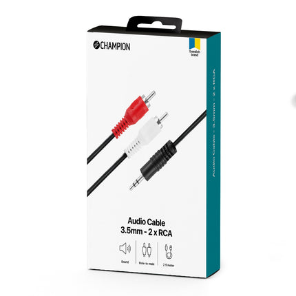 3,5 mm – 2 Cinch-Stecker-Stecker, 2,5 m